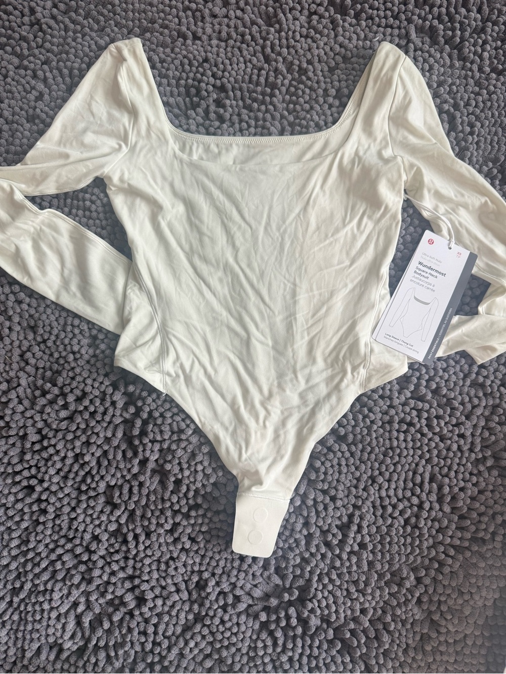 lululemon athletica Cream Long-Sleeve Square Neck Bodysuit
